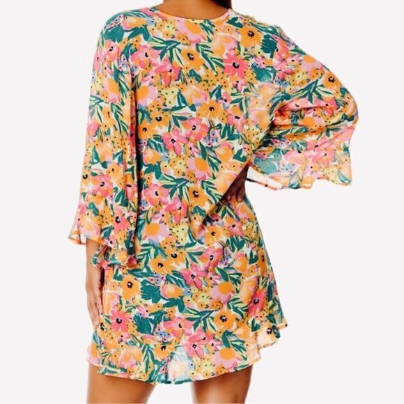 Anne Cole Women’s Limited Edition Flounce V-Neck Floral Tunic Cover-Up XS/S NWOT - Picture 3 of 4